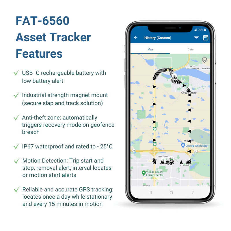 FLEETBridge FAT - 6560,Waterproof, Magnet mount, GPS Asset GPS Tracker, 4G LTE Canada & & US (US Roaming included), 1 Year Device Warranty - FleetBridge Store (FBe)
